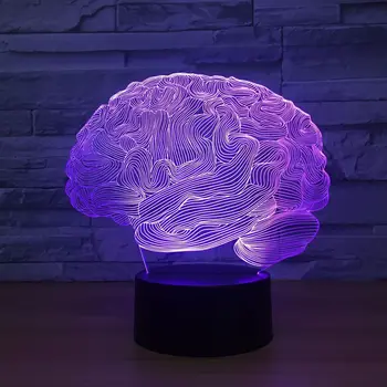 Creierul Carebellum USB Noutate Lumina Iluzie Optică 3D Lampă 7 Culori Schimbare Veioza Touch Birou de Lumina Decor de Birou Acasă