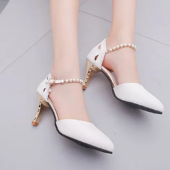 Cresfimix femei confortabil primăvară & vară 7 cm toc pompe doamna casual alb de nunta pantofi cu toc pantofi de agrement a2435