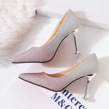 Cresfimix Roz Stralucind de Mireasa cu Toc Înalt Pantofi de Mireasa de Moda pentru Femei Dulce Violet Stilet Tocuri pentru Petrecere Club de Noapte A6691