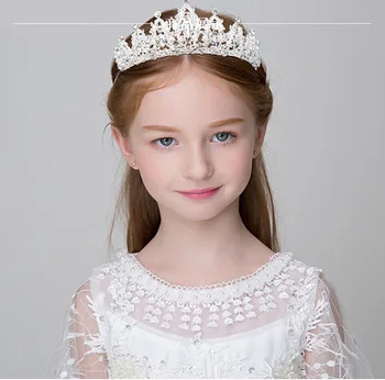 Criancas Meninas Sclipici Strass Crystal Sclipire Casamento Da Menina de Flor vestidos de Baile de Aniversario Da Coroa Princesa