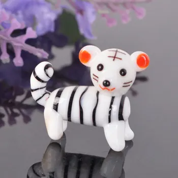 Cristal Colorat De Sticlă Suflate Tigru Animal De Figurine In Miniatura Mână Cu Sufletul La Gură Moderne Miniaturi Decor Acasă Dotari Cadou De Crăciun