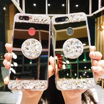 Cristal de Diamant Oglindă Telefon Caz Pentru iPhone 11 Pro 7 8 Plus X XS Max XR Samsung Galaxy S20 S8 S9 S10 S10 Nota 20 10 8 9 Ultra