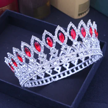 Cristal De Mireasa Regina King Coroane Tiara De Nunta De Aur Baroc Diadema Pentru Mireasa Concurs Caciula Femei Bijuterii Accesorii De Par