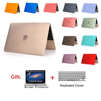 Cristal / Mat Cazul Laptop Pentru MacBook Air Pro Retina 11 12 13.3 15 Acoperi Noi Pro 13 15.4 inch cu Touch Bar A2159 A1707 A1708