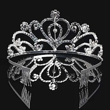 Cristal Mireasa Tiara Coroana De Moda Stras Nunta Regina Coroana Caciulita De Păr De Nunta Accesorii Bijuterii En-Gros
