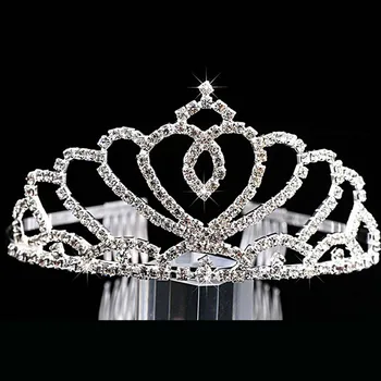 Cristal Mireasa Tiara Coroana De Moda Stras Nunta Regina Coroana Caciulita De Păr De Nunta Accesorii Bijuterii En-Gros