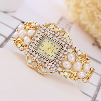 Cristal Pătrat Ceas De Aur Femei De Lux Brățară Sclipitoare Loial Diamant Cadou Elegant 2020 Cuarț Rochie Ceas Bijuterii De Moda Reloj