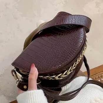 Crocodil model de geantă de Șa 2020 Noi de Moda de Înaltă calitate din Piele PU pentru Femei Geantă de mână de Designer de Epocă Umăr Geanta Messenger