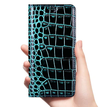 Crocodil Piele naturala Cazul în care Telefonul Pentru Huawei Y3 Y5 Y5C Y5-2 Y6 Y7 Y9 Lite Prim 2017 2018 2019 Flip capacul suportului