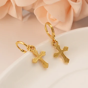 Cruce Colier Cercei Set de Culoare de Aur Religioasă Catolică nunta nupțial Bijuterii Set de Crăciun Cadou de ziua de nastere Pentru Femei