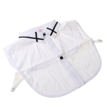 Cruce Neagră Cu Dungi Rever Detasabil Jumătate-Shirt Bluza Femei Decorative Reglabil Buton Jos Fals Guler Fals Colier