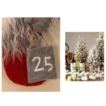 Crăciun Advent Pădure Om Calendar Ornament Acasă Ușa De Perete Petrecere Pandantiv Decor De Crăciun Calendar Cârpă De Lână Artificială