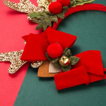 Crăciun Benzi Pentru Femei Fete Coarne Arc Roșu Bentițe De Moda Accesorii De Par Drăguț
