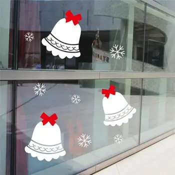 Crăciun fericit bell autocolante de perete de sticlă decoratiuni cameră 060. diy vinil cadou de casa decalcomanii festival mual de artă poster 3.5