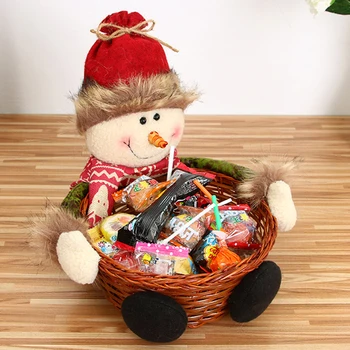 Crăciun Fericit Coș De Bomboane Decoratiuni De Craciun Elan Om De Zăpadă Moș Crăciun Coș Cu Fructe Alimente Titularul Decor Acasă Ornament De Stocare