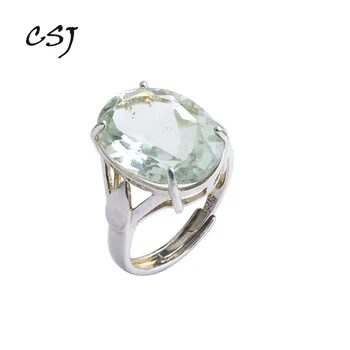 CSJ piatra Mare 13ct verde ametist Inel oval tăiat 13*18 sterling 925 de argint naturală, piatră prețioasă de bijuterii fine pentru femei fata cutie de cadou