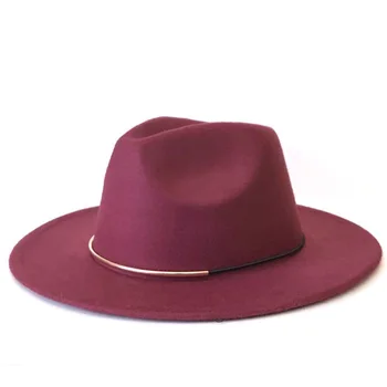 Cu Borul Larg capac Domn Elegant Lady Iarna Toamna Jazz Capace Femei Bărbați de Lână pălării Vintage Gangster Trilby Simțit Pălărie Fedora