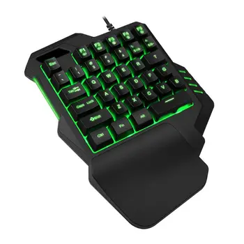 Cu o mână pe Tastatură de Gaming cu iluminare RGB Portabil Mini-Jocuri Tastaturii Ergonomic Controler de Joc pentru PC, PS4 X-box Gamer