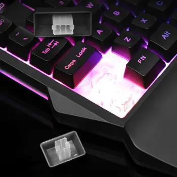 Cu o mână pe Tastatură de Gaming cu iluminare RGB Portabil Mini-Jocuri Tastaturii Ergonomic Controler de Joc pentru PC, PS4 X-box Gamer