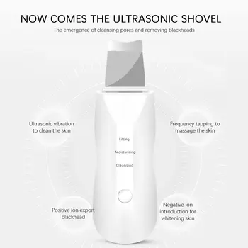 Cu Ultrasunete Skin Scrubber Profesional Reincarcabil De Îngrijire A Pielii Dispozitiv De Curățare Profundă Curățare Față Vibratoare Coș Instrument De Ștergere De