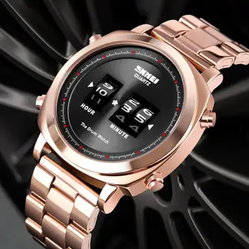 Cuarț Ceas Pentru Bărbați, Moda pentru Bărbați Ceasuri Otel Inoxidabil rezistent la apă pentru Bărbați ceasuri de Mînă Design Simplu Ceas Relogio Masculino