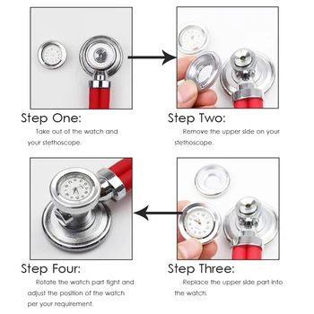 Cuarț Stetoscop Ceas de Ceas de Timp Kit de Accesorii pentru Cap Dublu Doctor, Stetoscop Medical