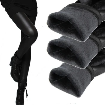 CUHAKCI Nou Design Negru Jambiere din Piele Îngroșarea Slab de Iarnă Legging Cald Pantaloni Casual Femei Leggins de Înaltă Calitate