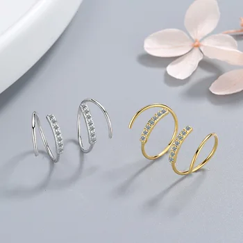 Culoare argintie Hoop Cercei de Cristal Cercei Pentru Femei de Moda coreeană Noi Bijuterii de aur Femme oorbellen