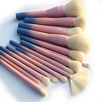 Culoare Gradient Pro 14pcs Set de Perii Machiaj Cosmetice fond de ten Pudra Fard de pleoape, Eyeliner Brush Truse de Make Up Brush Tool