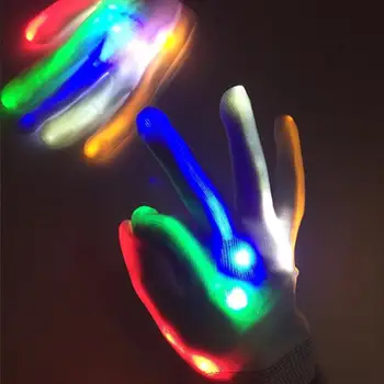 Culoare LED Intermitent Mănuși Strălucire de Lumină în Sus Degetul Iluminat Dance Party Decor Strălucire Consumabile Partid Coregrafie elemente de Recuzită