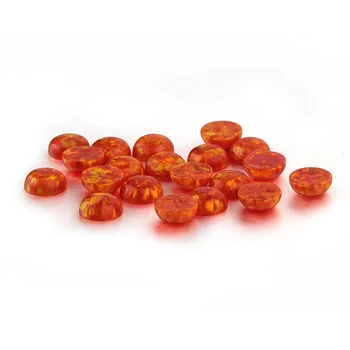 Culoare portocaliu 1,5 mm~10mm Rotund Cabochon Taie OP31 Opal Sintetic Pietre prețioase Pentru Bijuterii Makingry
