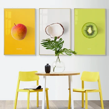 Culori Luminoase, Postere De Nucă De Cocos Zmeura, Mango Prune Fructe Panza Pictura Hd Print De Arta De Perete De Imagine Pentru Camera De Zi Bucatarie Deco