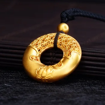 Cultura chineză Ping ' an catarama pandantiv creative originale unice de aur vechi meșteșug farmec bărbați și femei, bijuterii de argint