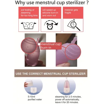Cupa Menstruala Sterelizer Femei Menstrual Cup Cutie De Dezinfectare Cu Abur Sterilizarea Feminină Doamna Perioada De Îngrijire A Sănătății Instrumente Pentru Acasă