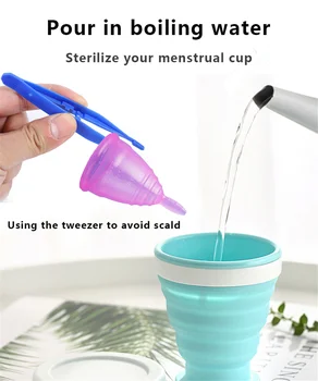 Cupa menstruala Sterilizator Pliabil din Silicon Cupa Sterilizare Pliabil de Igienă Feminină Doamna Cupa Sterilizator pentru Perioade Menstruale