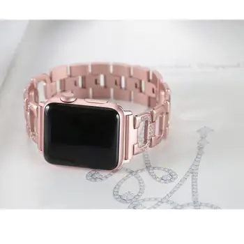 Curea de ceas Pentru Apple watch 5 4 formatia diamant 38mm 42mm 44mm 40mm din Oțel Inoxidabil Brățară Pentru iWatch Seria 5 4 3 2 1 Dotari