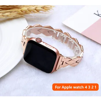 Curea din Otel inoxidabil pentru Apple Watch band 38mm 42mm iWatch 4 benzi de 44mm 40 mm Rombic din Metal Brățară pentru Apple watch 5 4 3 38