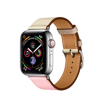 Curea din piele pentru Apple Watch Band 44mm 40mm 42mm 38mm Singur Tur Correa Bratara Watchband Iwatch Serie 5/4/3/2/1 Accesorii