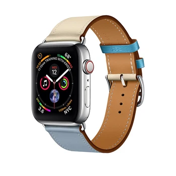 Curea din piele pentru Apple Watch Band 44mm 40mm 42mm 38mm Singur Tur Correa Bratara Watchband Iwatch Serie 5/4/3/2/1 Accesorii