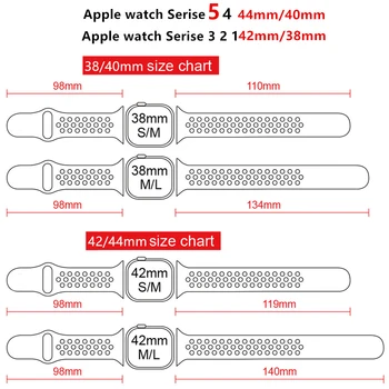 Curea din silicon Pentru Apple Watch band 44mm 40mm 38mm 42mm Accesorii Respirabil Sport încheietura curea bratara iWatch serie 6 5 4 3 se