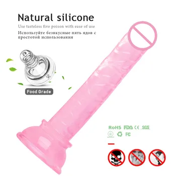 Curea pe Dildo Anal Pizde Stimulator Silicon Realistic Dildo-uri ventuza Puternica Femeie Masturbator Erotice Jucarii Sexuale pentru Femei