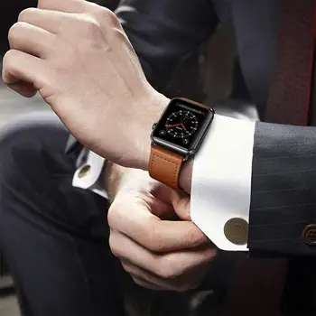 Curea Pentru Apple watch band 44mm 40mm iWatch trupa 42mm 38mm Autentic brățară din Piele watchband correa pentru Apple watch 6 5 4 3 se