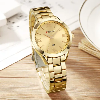 CURREN, ceas de aur doamnelor ceas doamnelor 2020 doamnelor din oțel brățară ceas de sex feminin ceas Relogio Feminino Montre Femme
