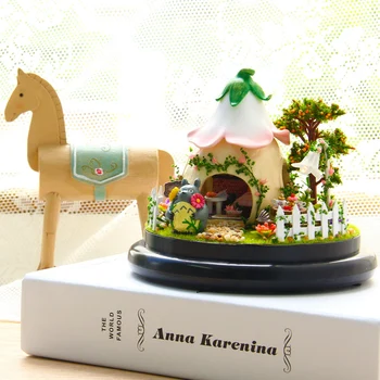 CUTEBEE Casă de Păpuși în Miniatură DIY casă de Păpuși, Cu Mobilier din Lemn, Casa De Copii, Cadou de Ziua de Spirit pentru Dragoste Jucării B015