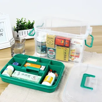 Cutia de prim Ajutor Multi-Stratificat Kit Acasă Sănătos Plastic Transparent Cutie din Plastic PP Droguri Cutie de Depozitare pentru uz Casnic WF1021