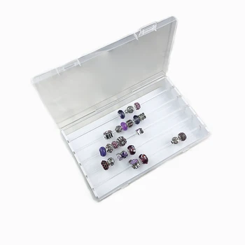 Cutie de bijuterii pentru Pandora Margele Transparent/Alb/Negru Acrilic Brățară cu Farmecele de Stocare de Caz Trollbeads Titularul Tavă de Colectare Cutie