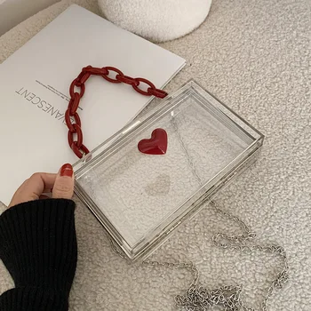 Cutie transparentă Pătrat geanta Crossbody 2020 Noi de Moda de Înaltă calitate Femei Geantă de mână de Designer Lanț Tote Umăr Geanta Messenger