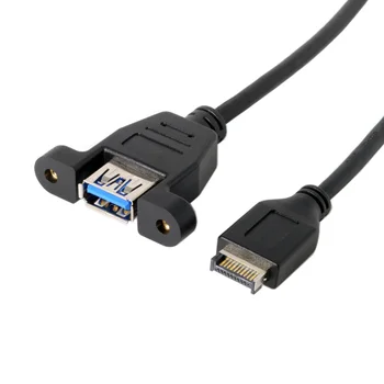 CY USB 3.1 Panoul Frontal Header USB 3.0 de Tip Feminin Cablu de Extensie 50cm Panel Mount Tip
