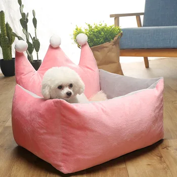 Câine de companie Confortabil Respirabil Pat Solid Spălare de Mână Forma Coroanei Canapea de Mici Mijlocii Mari Câini Pisici DB714