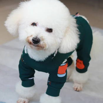 Câine De Companie Salopeta Subțire Imprimată Salopeta Bumbac Haine Puppy Protect Burta Pijamale Pentru Câini De Talie Mică Chihuahua Pudel Tricou